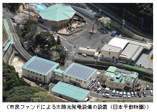 市民ファンドによる太陽光発電設備の設置（日本平動物園）